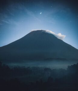 Silhouette of Mountain under Blue Sky